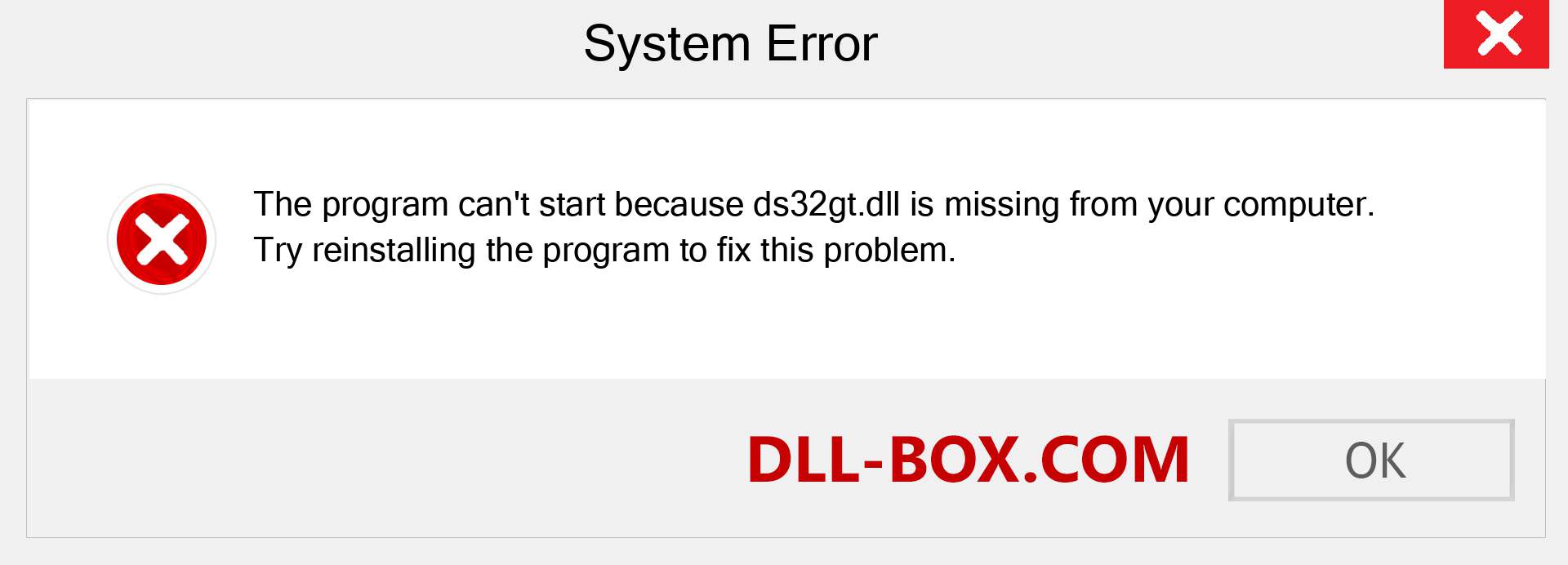  ds32gt.dll file is missing?. Download for Windows 7, 8, 10 - Fix  ds32gt dll Missing Error on Windows, photos, images